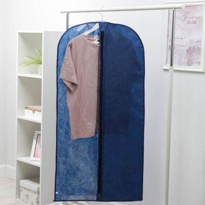Чехол для одежды, синий, 120 х 60 см