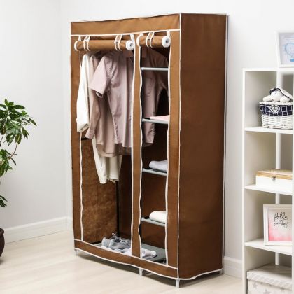Тканевый шкаф для одежды кофейный, 100 х 50 х 170 см