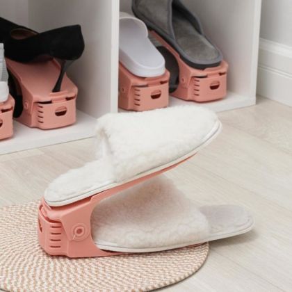 Подставка для обуви на одну пару, модель 1, розовый, 26 х 10 х 6 см