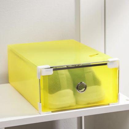 Коробка для обуви выдвижная «Melani», желтый, 31 х 19,5 х 10,5 см