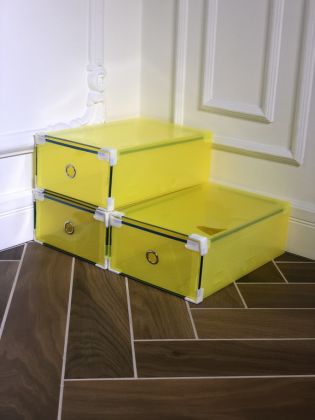 Коробка для обуви выдвижная «Melani», 3 шт, желтый, 31 х 19,5 х 10,5 см