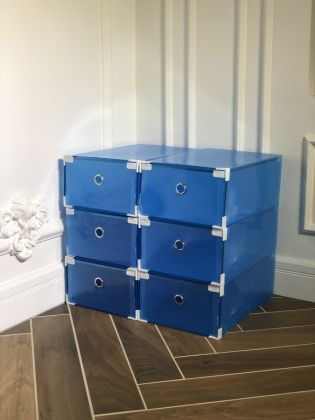 Коробка для хранения выдвижная «Melani», 6 шт, синий, 34 x 22 х 13 см