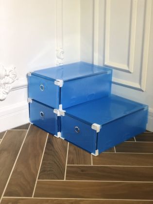 Коробка для хранения выдвижная «Melani», 3 шт, синий, 34 x 22 х 13 см