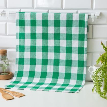 Кухонное полотенце «Клетка Виши», зеленый, 70 x 45 см