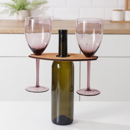 Подставка для вина и двух бокалов, 10 x 22 x 1 см