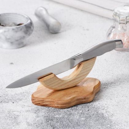 Подставка для кухонного ножа из массива ясеня, 14 х 8 см