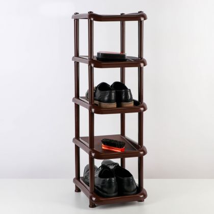 Полка для обуви, 5 ярусов, цвет коричневый, 27×31×83 см