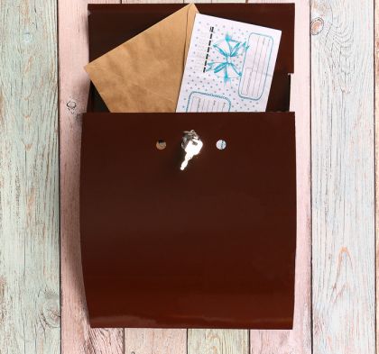 Ящик почтовый с замком «Гармония», вертикальный, коричневый, 26 х 33 х 8 см