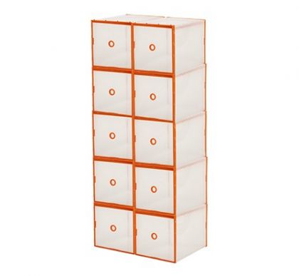 Система хранения на 10 боксов для обуви Melani-new квадрат, оранжевый