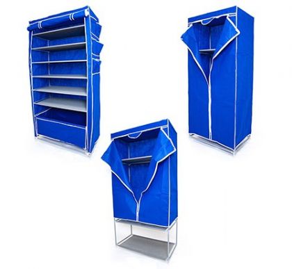 Комплект шкафов Элис Макси, Кармэн и шкаф с полкой для обуви, синий